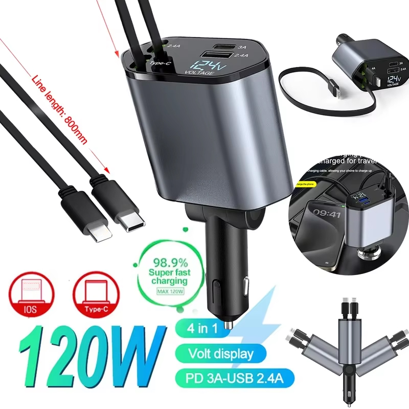 120W 4 w 1 wysuwana ładowarka  – Fast Charging Cable recenzja i cena